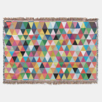 Couverture de lancer colorée à motifs géométriques