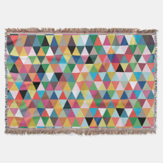 Couverture de lancer colorée à motifs géométriques