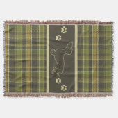 Couverture de lancer Dachshund Green Plaid (Devant)