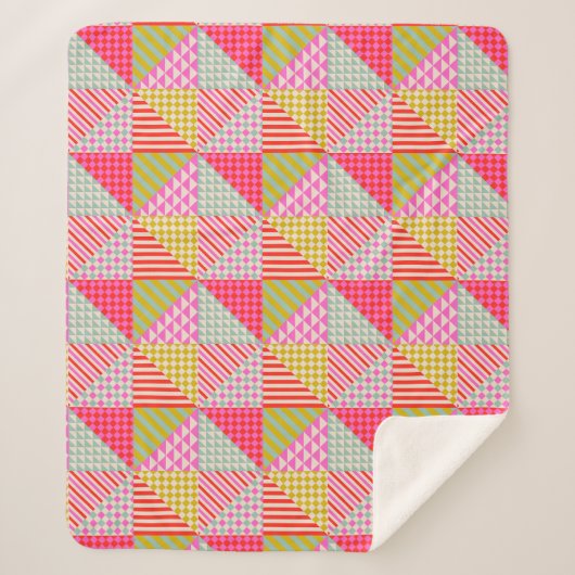 Couverture de lecture sherpa patchwork colorée (Devant)