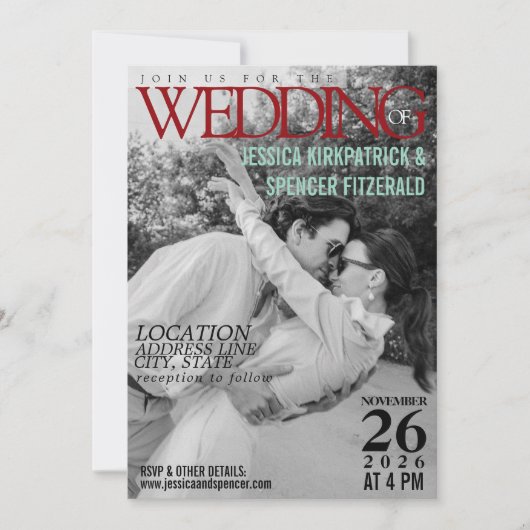 Couverture de magazine, faire-part de mariage phot (Devant)