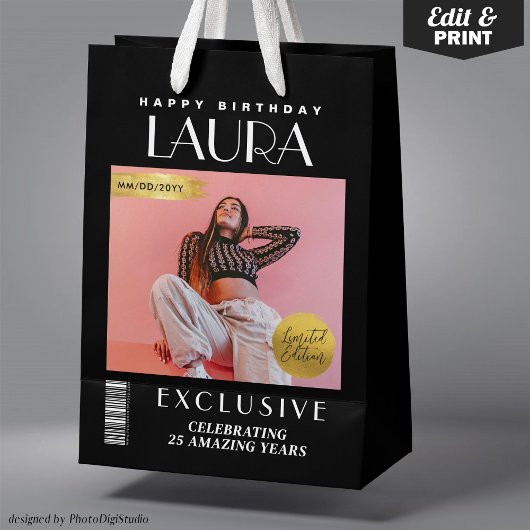 Couverture de magazine personnalisée Sac cadeau d'