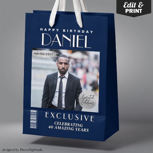 Couverture de magazine personnalisée Sac cadeau d'