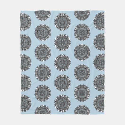 Couverture de mandala de gris bleu (Devant)