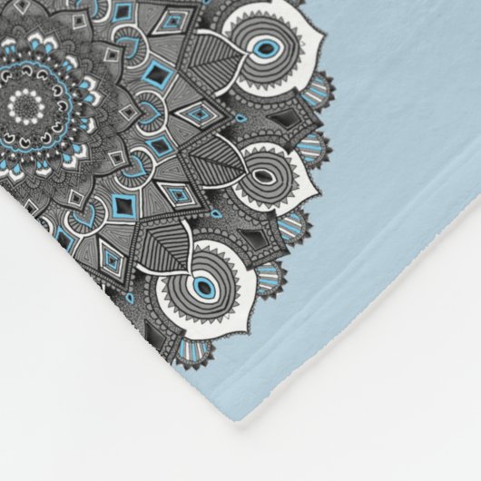Couverture de mandala de gris bleu (Coin)