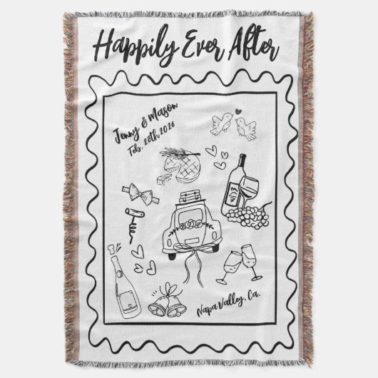 Couverture de mariage personnalisée « Ils vécurent (devant Vertical)