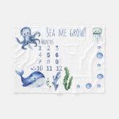 Couverture de mois pour bébé de la créature marine (Devant (Horizontal))