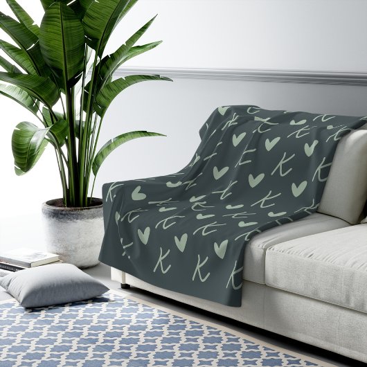 Couverture de monogramme sur mesure, cadeau chaud 