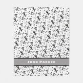 Couverture de motif de Ninja avec le nom, gris (Devant)