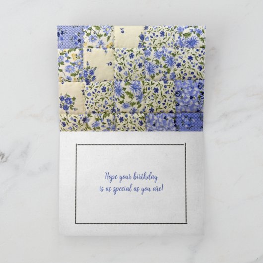 Couverture de naissance bleue avec carte à aiguill (Intérieur)