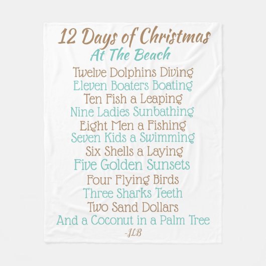 Couverture de Noël avec poème 12 jours de Noël (Devant)