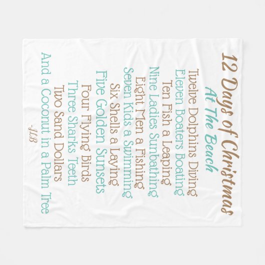 Couverture de Noël avec poème 12 jours de Noël (Devant (Horizontal))