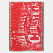 Couverture de Noël joyeuse flocon de neige rouge (devant Vertical)