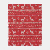 Couverture de Noël Rouge Knit Sweer Deer (Devant)
