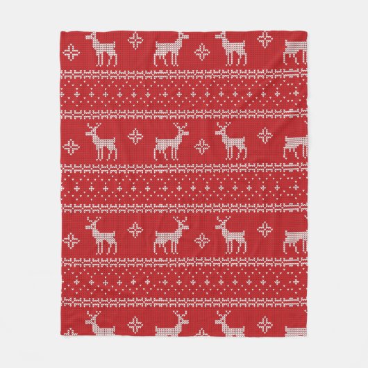Couverture de Noël Rouge Knit Sweer Deer (Devant)
