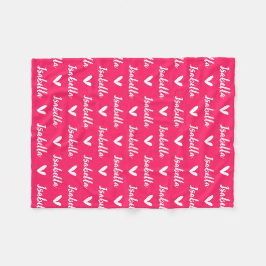 Couverture de nom personnalisée rose chaud avec co (Devant (Horizontal))