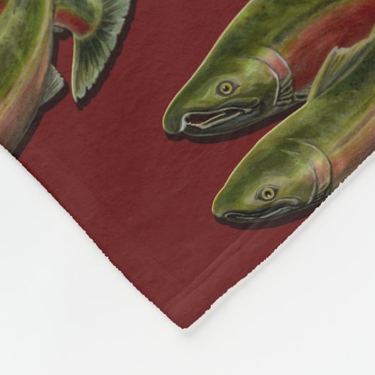 Couverture de pêche Saumon Poisson Art Fleece Blan (Coin)