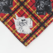 Couverture de plaid Terrier écossais noir et blanc (Coin)