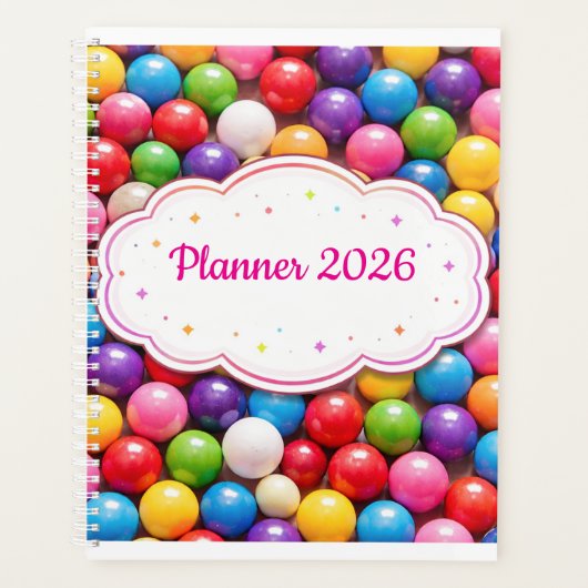 Couverture de planner à boule de gomme colorée (Devant)