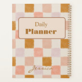 Couverture de planner quotidien géométrique rose m (Dos)