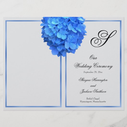 Couverture de programme de mariage à monogramme fl (Devant)