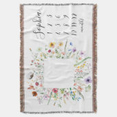 Couverture de référence bébé tissée florale Fleur (devant Vertical)
