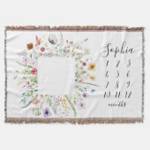 Couverture de référence bébé tissée florale Fleur (Devant)