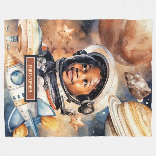 Couverture de roquette de Black Boys Aquarelle de (Devant (Horizontal))