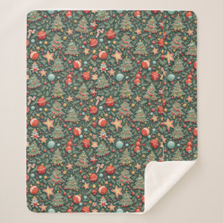 couverture de sherpa à motifs de Noël