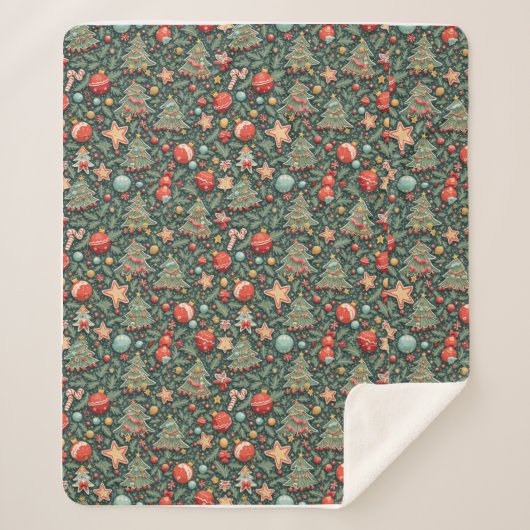couverture de sherpa à motifs de Noël (Devant)