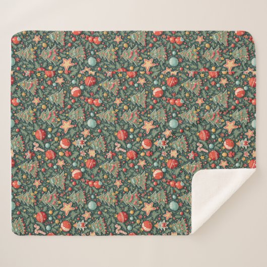 couverture de sherpa à motifs de Noël (Devant (Horizontal))