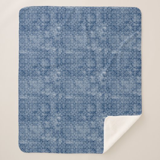 Couverture de Sherpa de batik d'indigo (Devant)