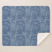 Couverture de Sherpa de batik d'indigo (Devant (Horizontal))