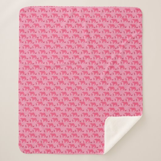 Couverture de Sherpa rose sinistre Vaches Ranch oc (Devant)
