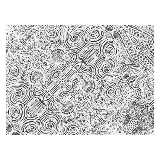 Couverture de table en nappes d'art noir et blanc (Devant (Horizontal))
