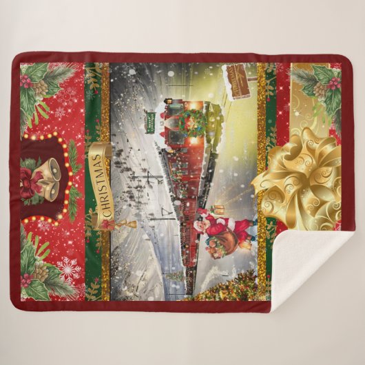 Couverture de train de Noël Père Noël (Devant (Horizontal))