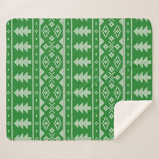 Couverture de tricot de pin vert (Devant (Horizontal))