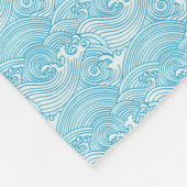 Couverture de vagues japonaises bleu clair (Coin)