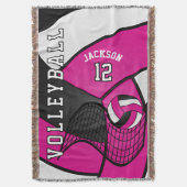 Couverture 🏐 de volley-ball en rose chaud, blanc et noir (devant Vertical)
