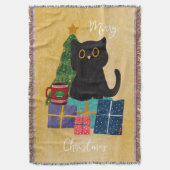 Couverture Déco café chat mignon Noël orange festive (devant Vertical)