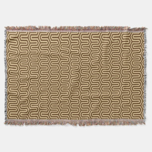 Couverture Déco motif égyptien - caramel et chocolat