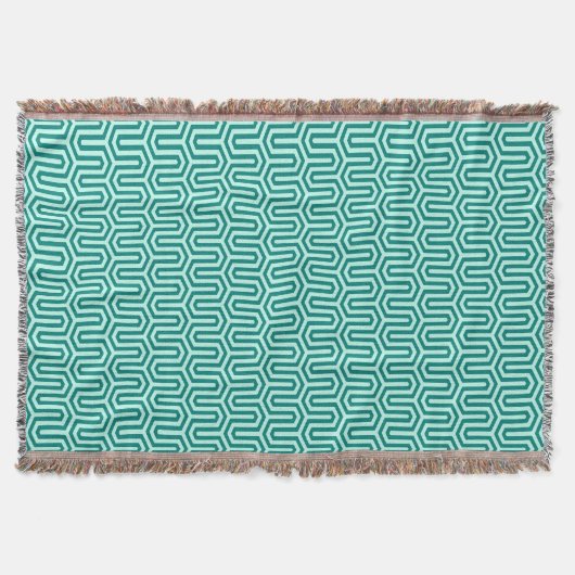 Couverture Déco motif égyptien - turquoise et aqua (Devant)