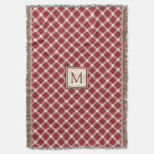 Couverture Décontracté plat rouge classique avec monogramme (devant Vertical)