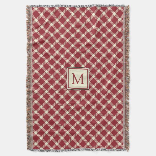 Couverture Décontracté plat rouge classique avec monogramme (devant Vertical)