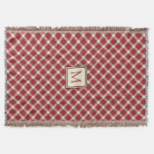 Couverture Décontracté plat rouge classique avec monogramme (Devant)