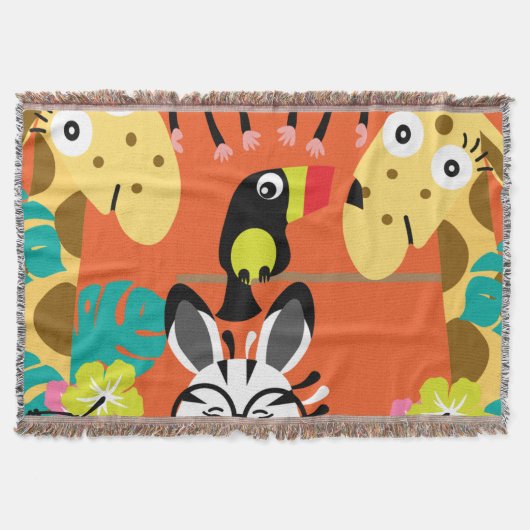 Couverture Décor d'animaux de la jungle de pépinière (Devant)
