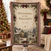 Décor de Noël personnalisé avec nom de famille vin