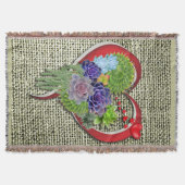 Couverture Décor Plante Succulent dans un coeur (Devant)