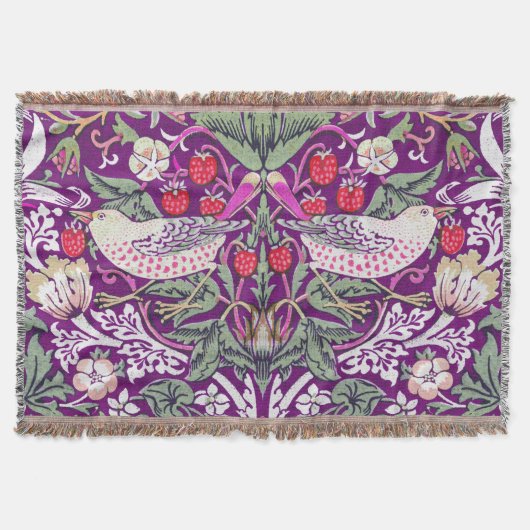 Couverture Décoratif Violet William Morris Strawberry Thief  (Devant)