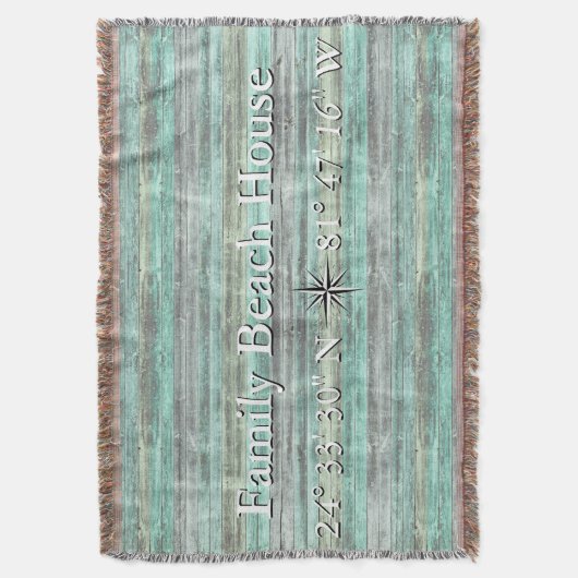 Couverture Décoration Côtière Personnalisée Et Longitude (devant Vertical)